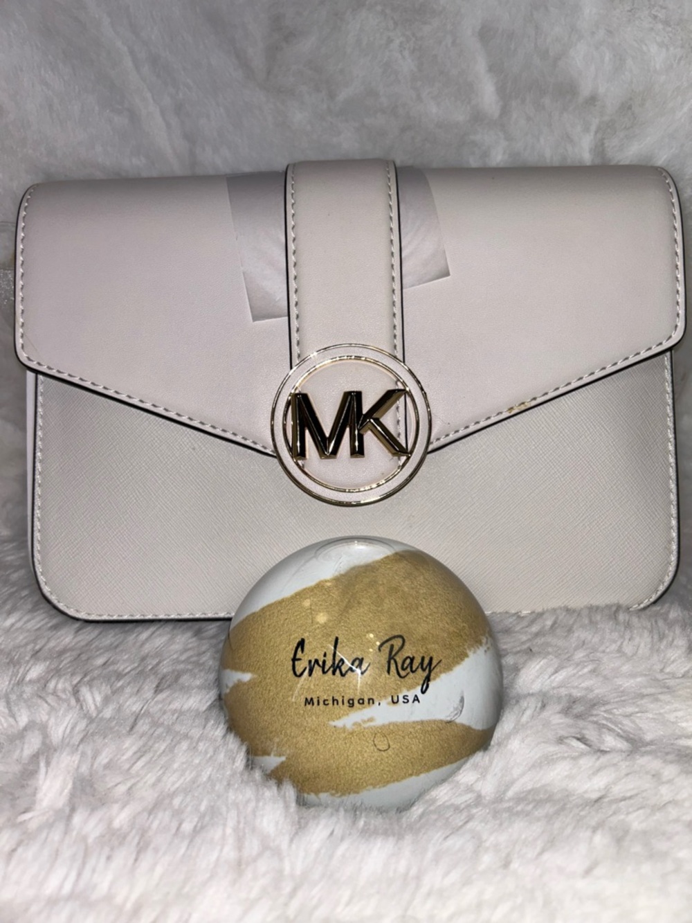 Michael Kors Cream Carmen Flap Crossbody‎ Bag- BRAND NEW NWT